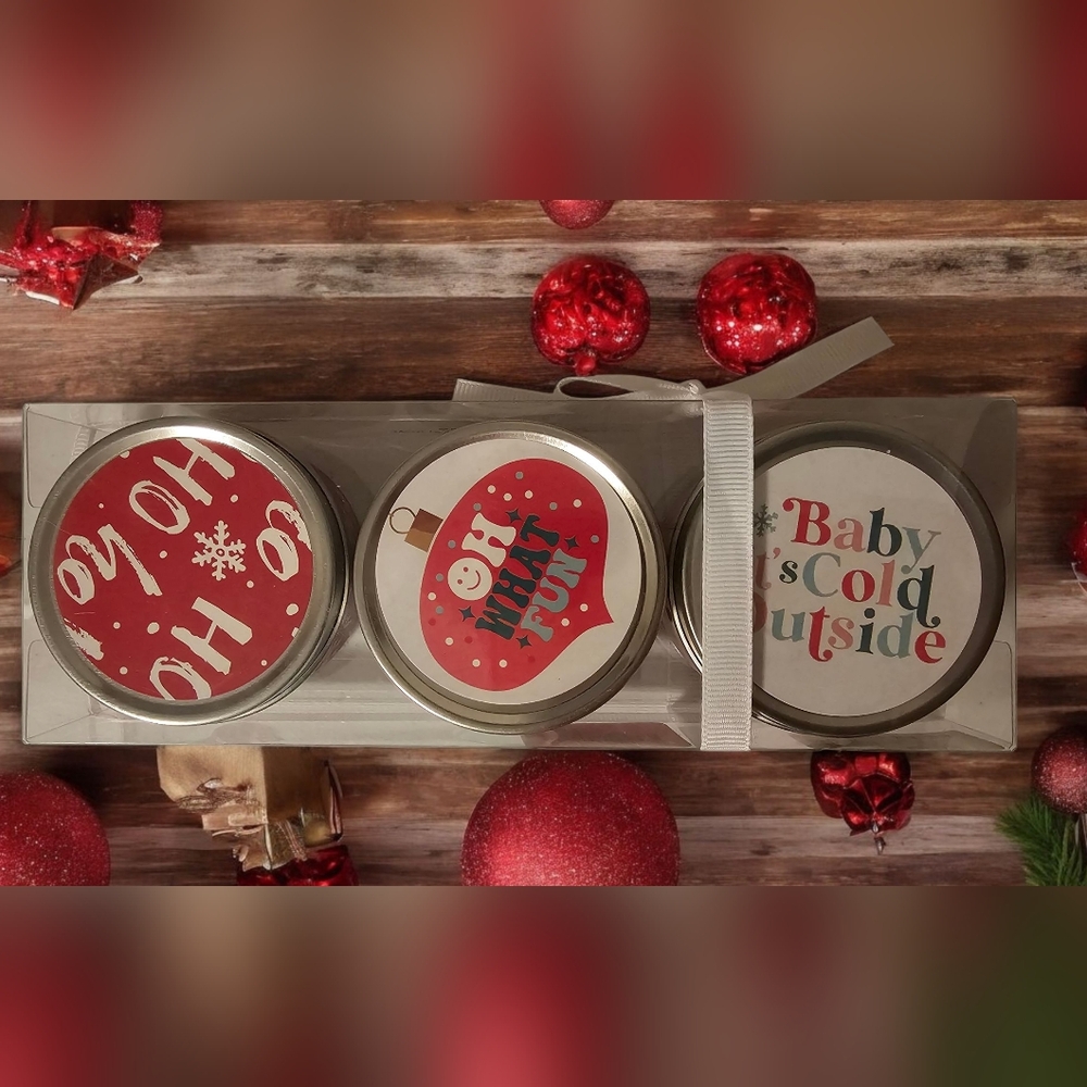 Festive Holiday Candle Set - Red - Picture 1 of 3